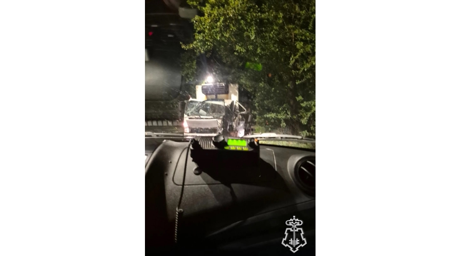 Петербургские росгвардейцы пришли на помощь водителю грузовика, получившему серьезные травмы в результате ночного ДТП